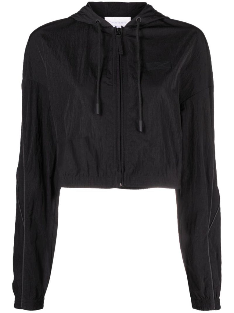 Black Hooded Cropped Jacket