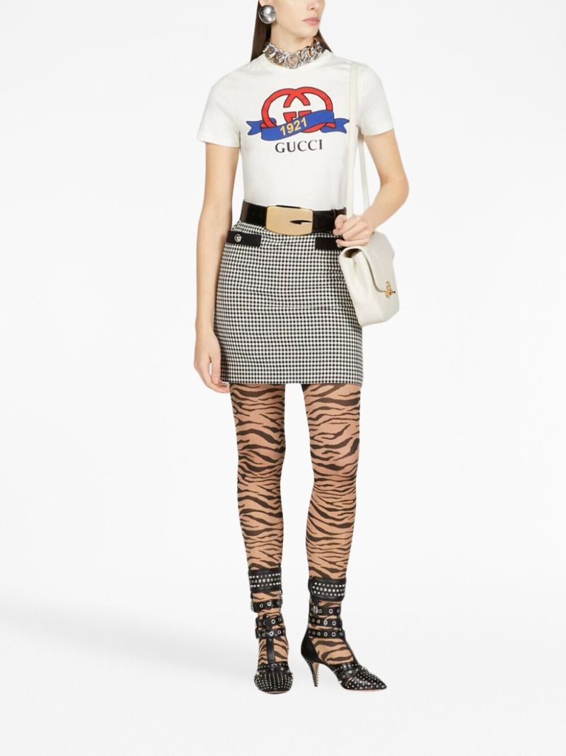 White Logo Print Cotton T-shirt
