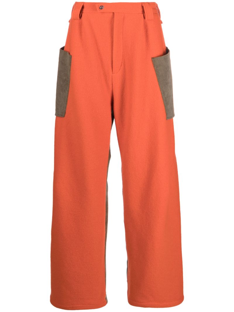 Orange Meno Panelled Wide-leg Trousers