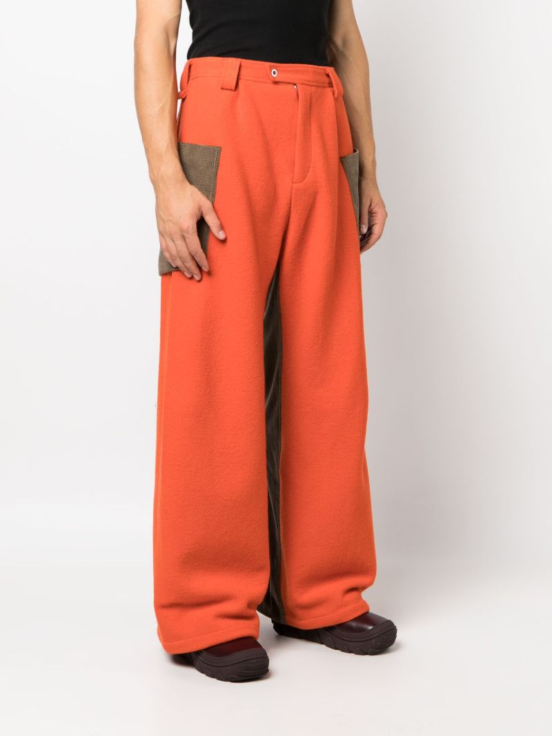 Orange Meno Panelled Wide-leg Trousers