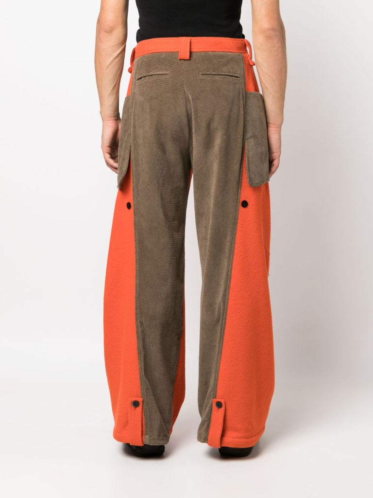 Orange Meno Panelled Wide-leg Trousers
