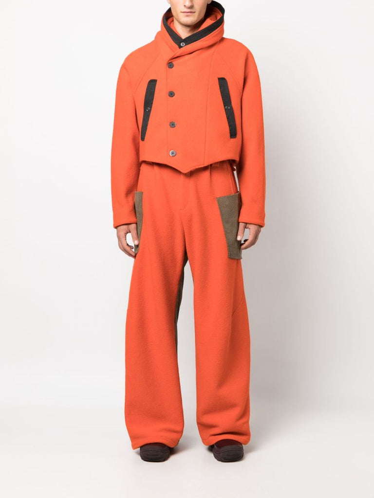Orange Meno Panelled Wide-leg Trousers