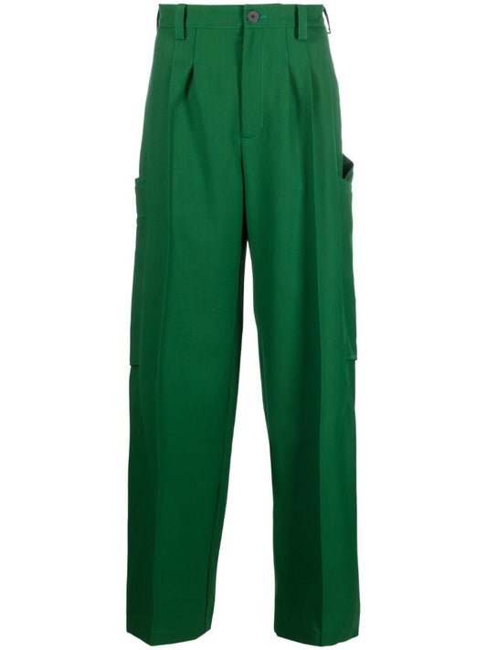 Green Megara Wool Trousers