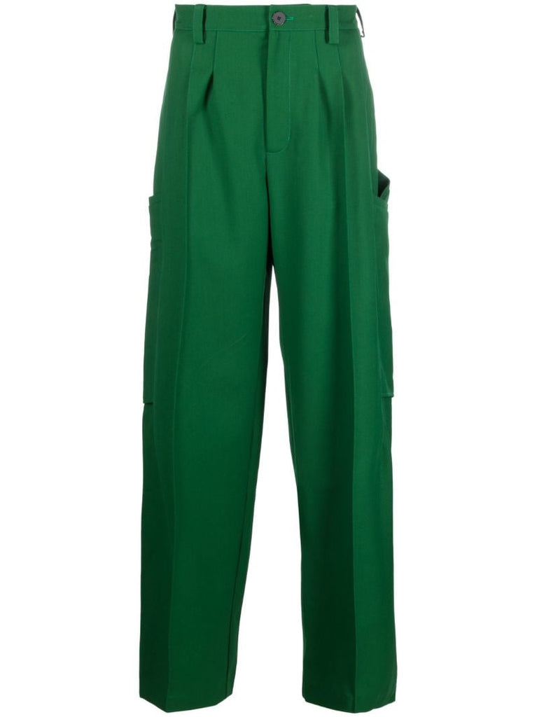 Green Megara Wool Trousers