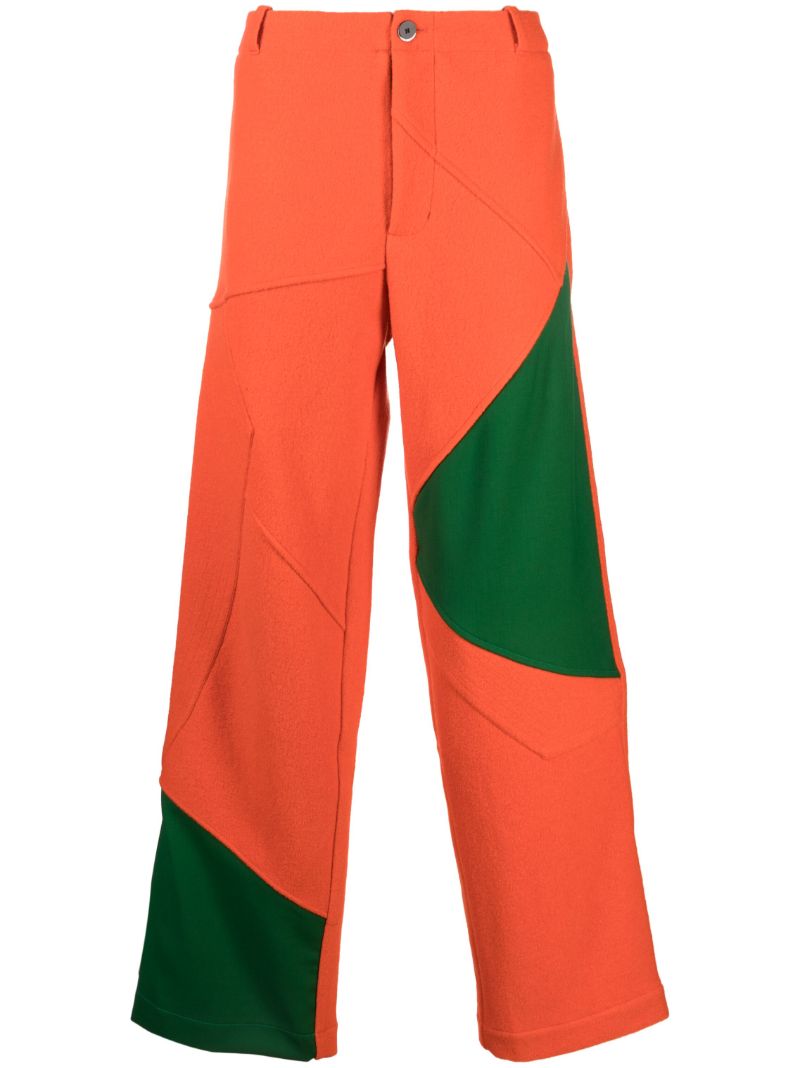 Orange Aspasia Panelled Trousers