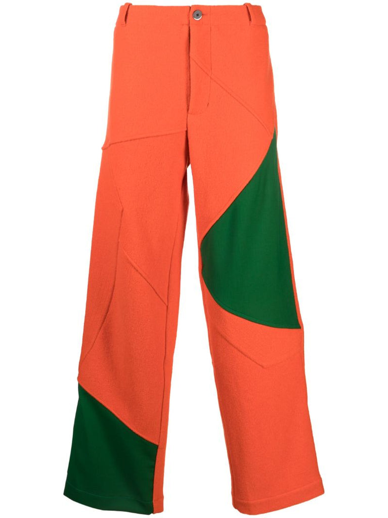 Orange Aspasia Panelled Trousers