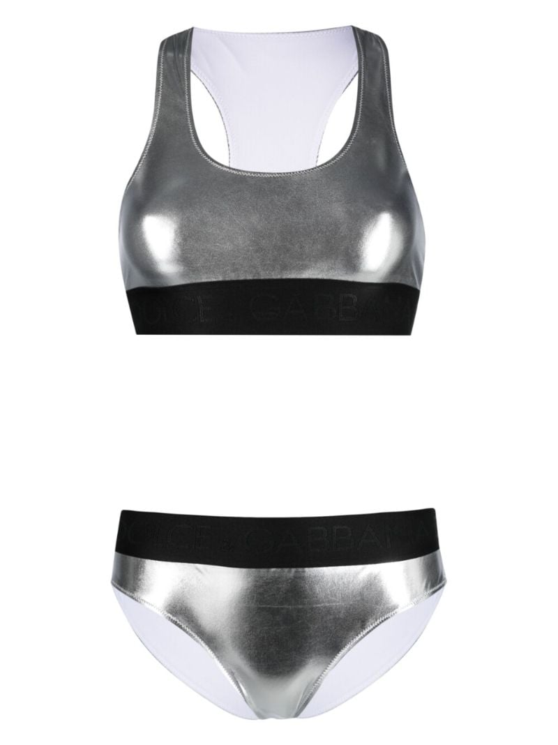 Silver Metallic Effect Bikini