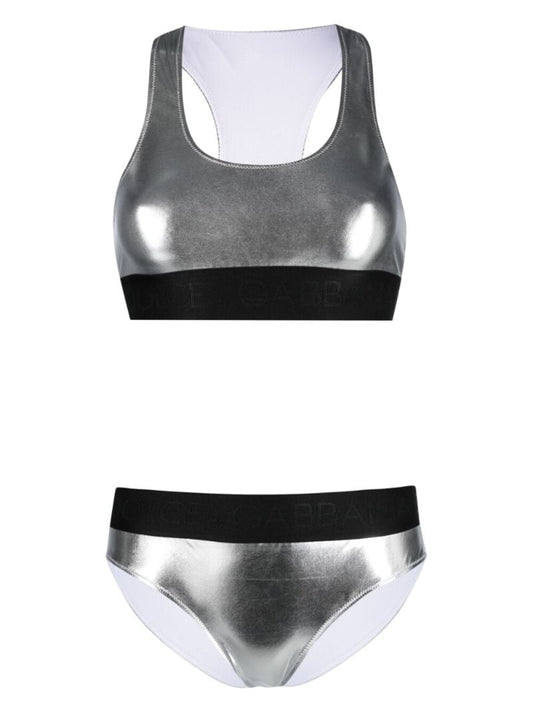 Silver Metallic Effect Bikini