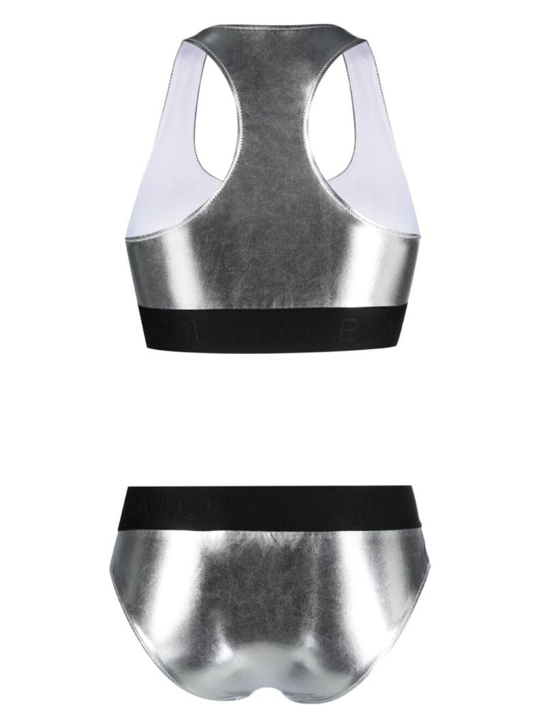 Silver Metallic Effect Bikini