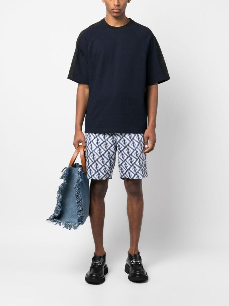 Blue Ff Monogram Short Sleeve T-shirt