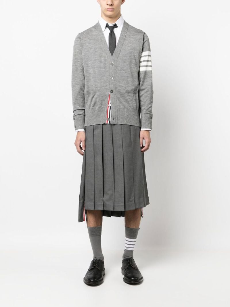 Grey 4-bar Wool Cardigan