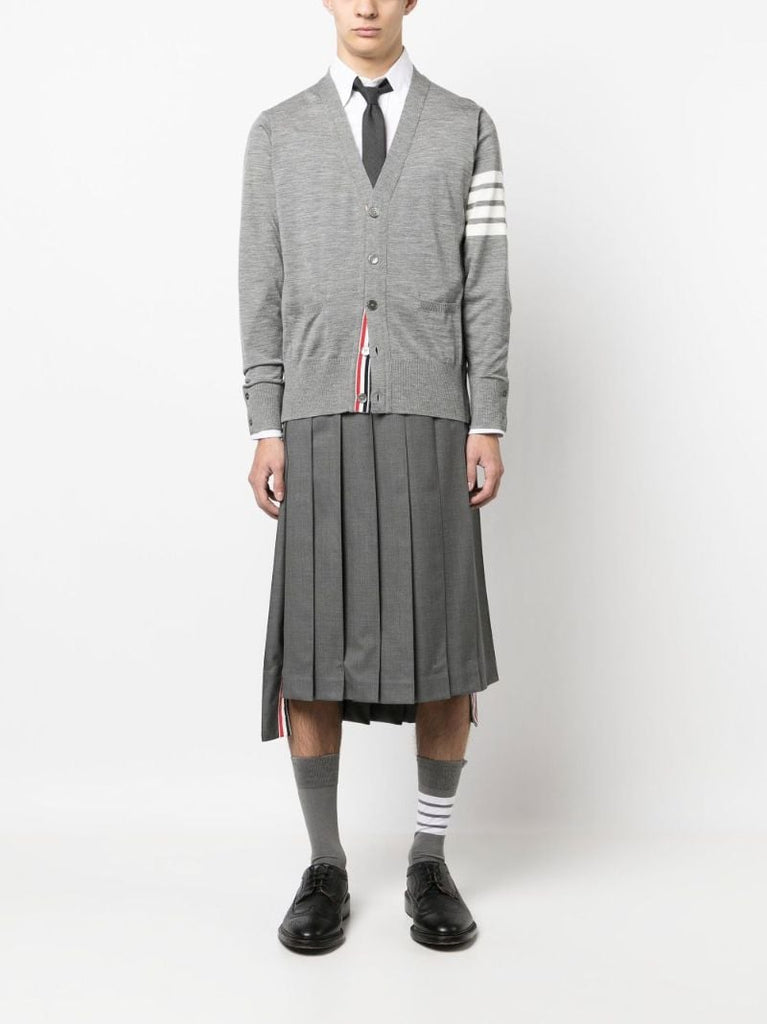 Grey 4-bar Wool Cardigan