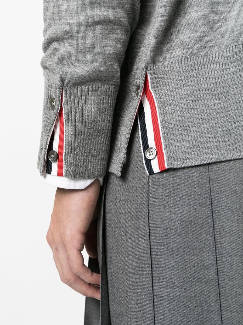 Grey 4-bar Wool Cardigan