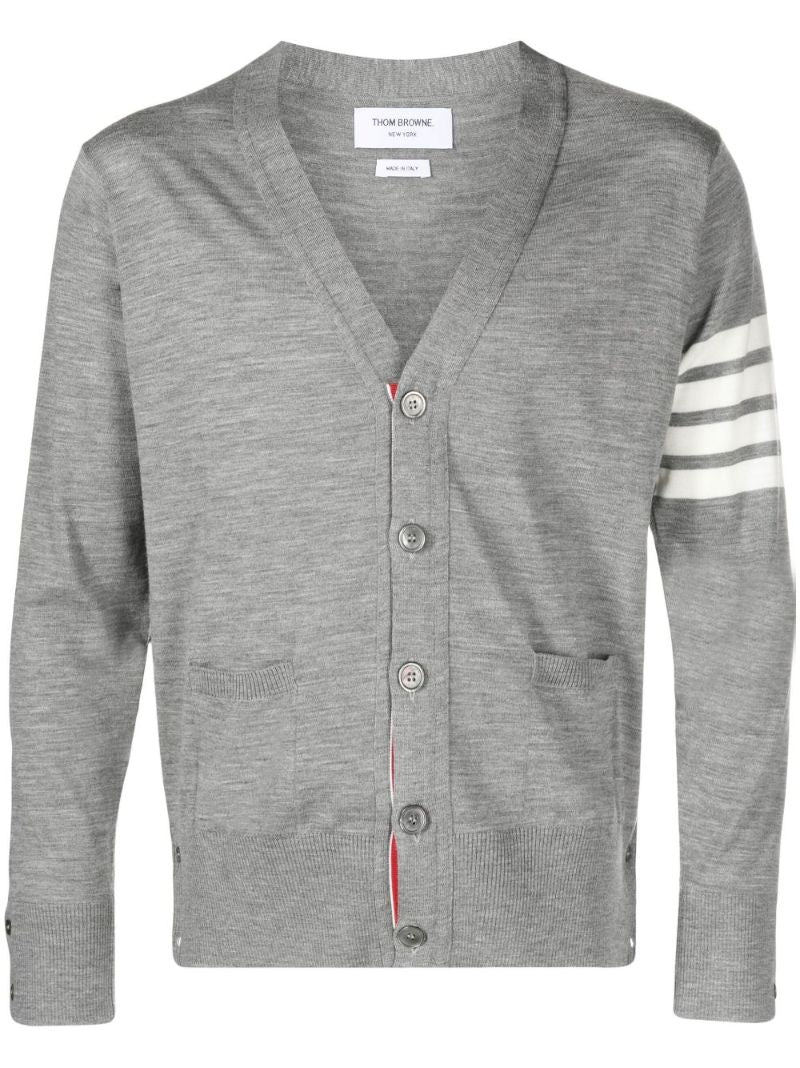 Grey 4-bar Wool Cardigan