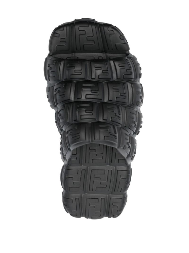 Black Embossed Monogram Slides