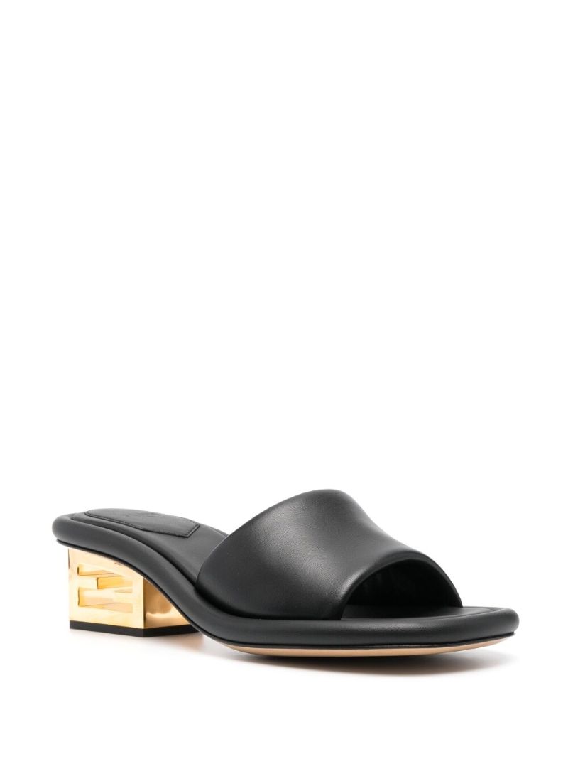 Black Baguette 60 Leather Mules