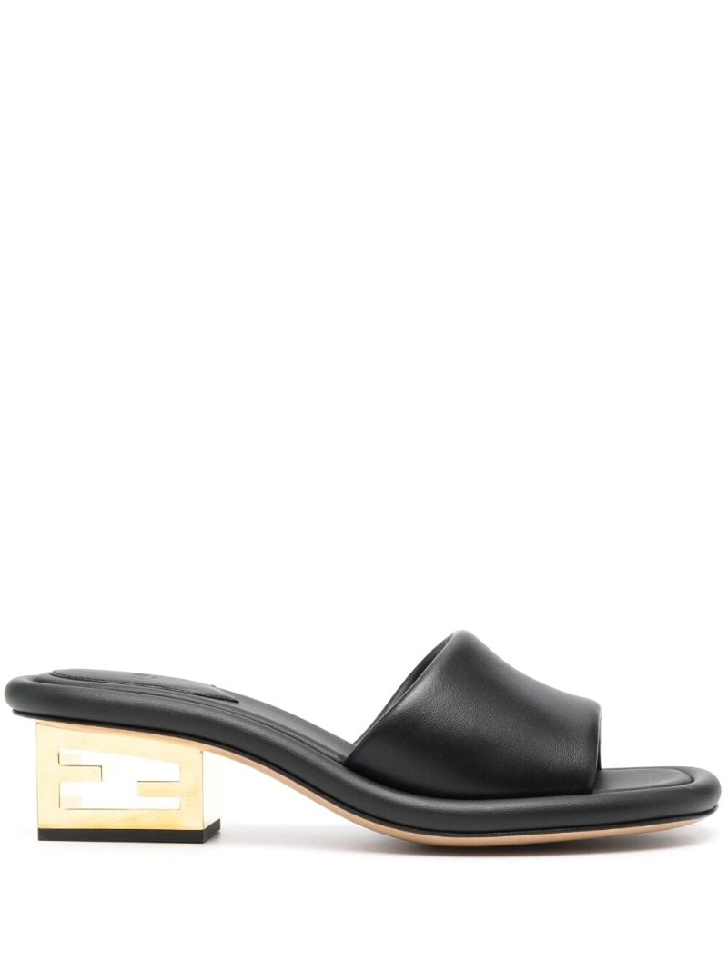 Black Baguette 60 Leather Mules