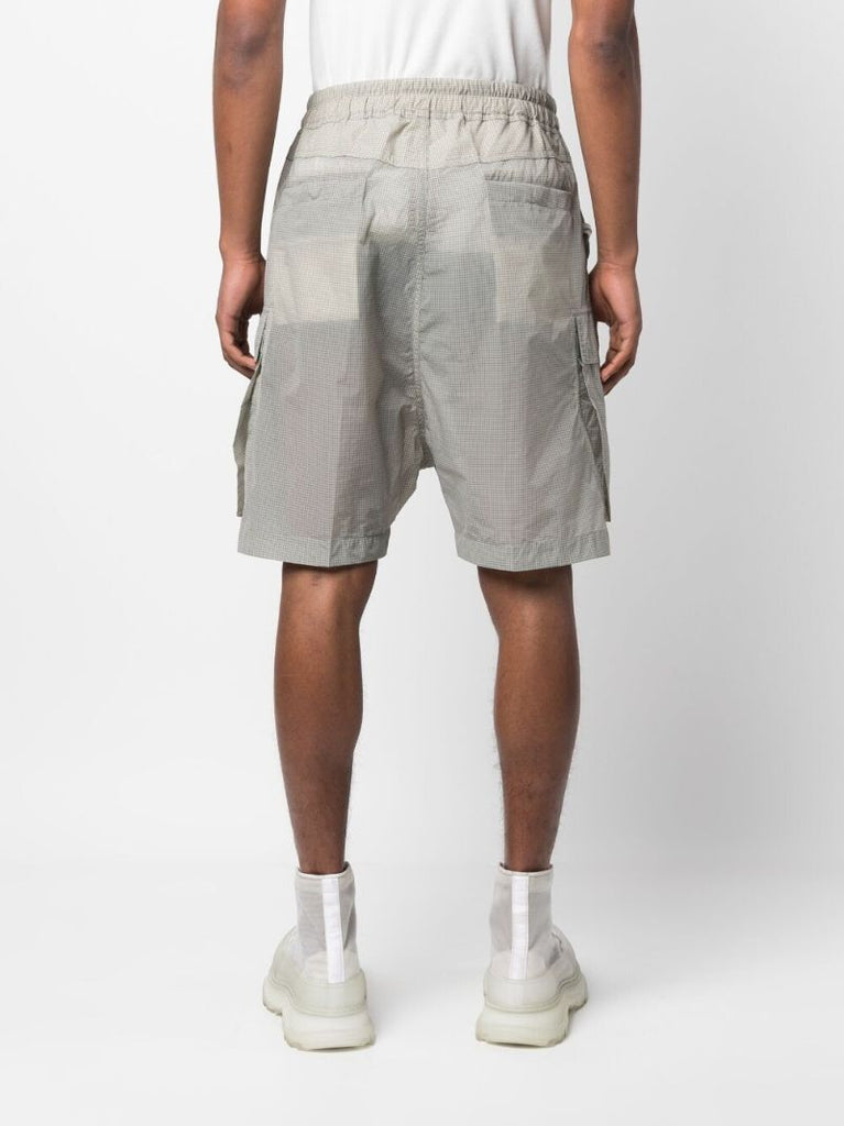 Grey Check Print Drawstring Shorts