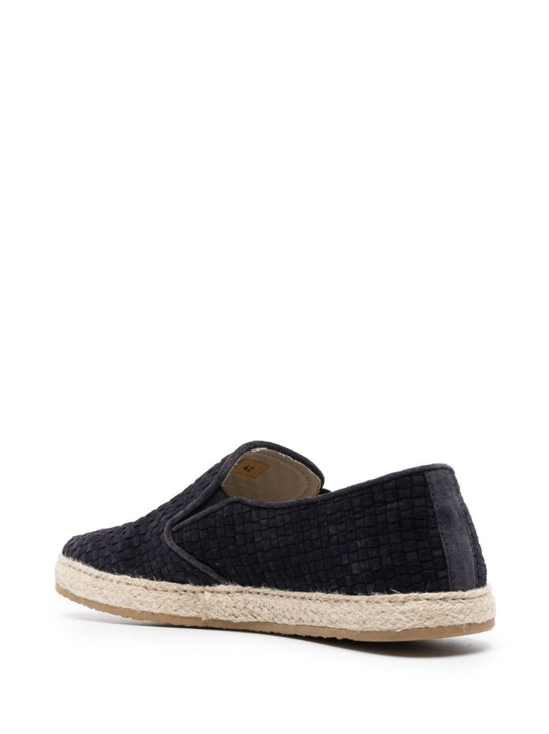 Blue Interwoven Leather Espadrilles