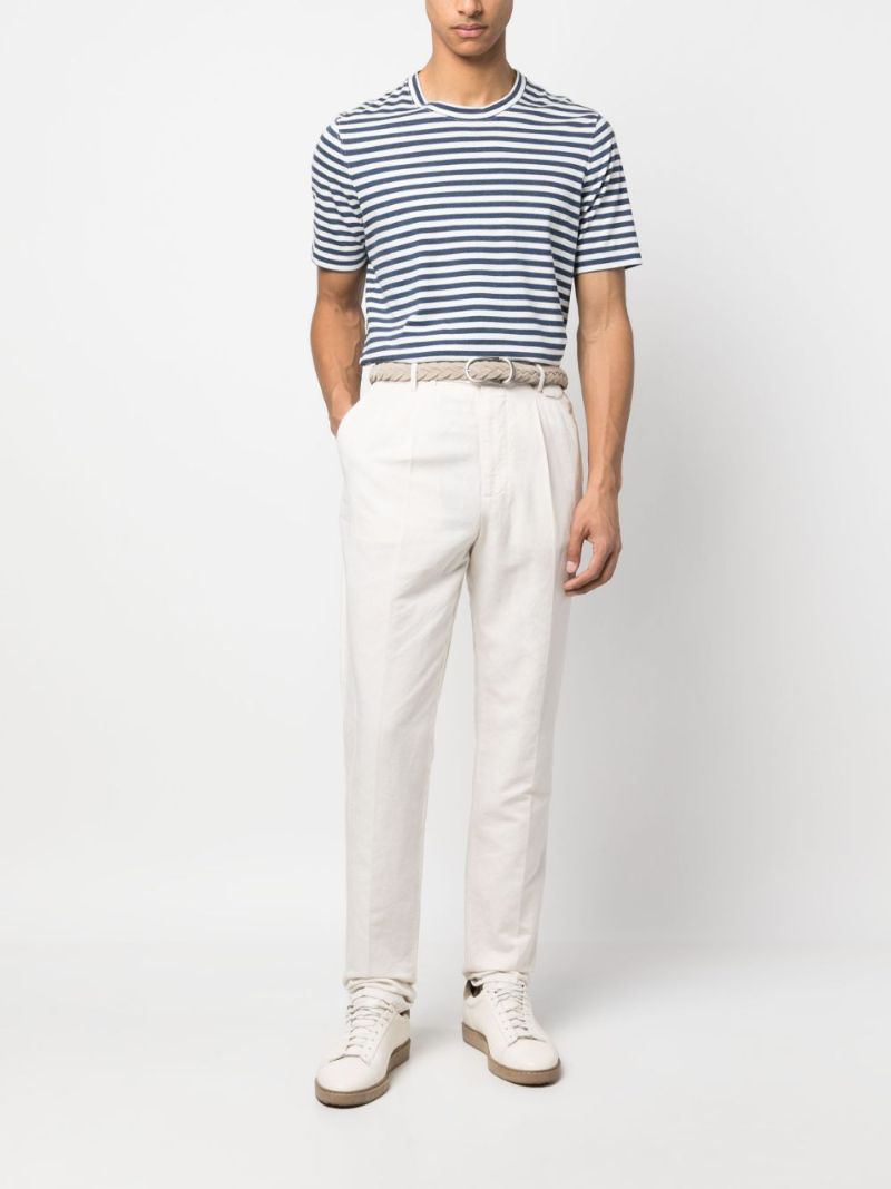 Neutral Pressed-crease Straight-leg Trousers