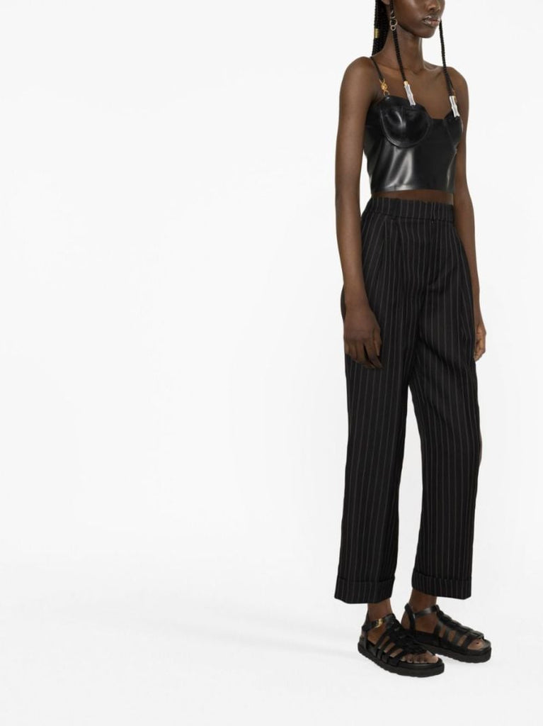 Black Patent Bustier Top