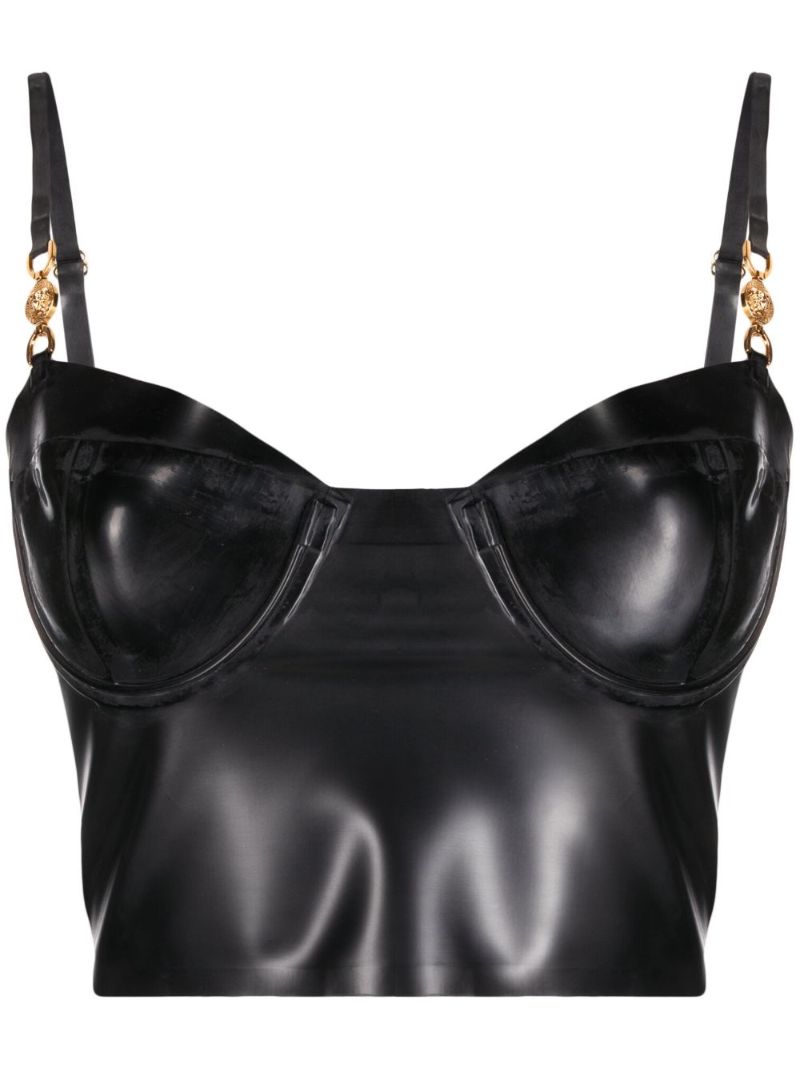 Black Patent Bustier Top