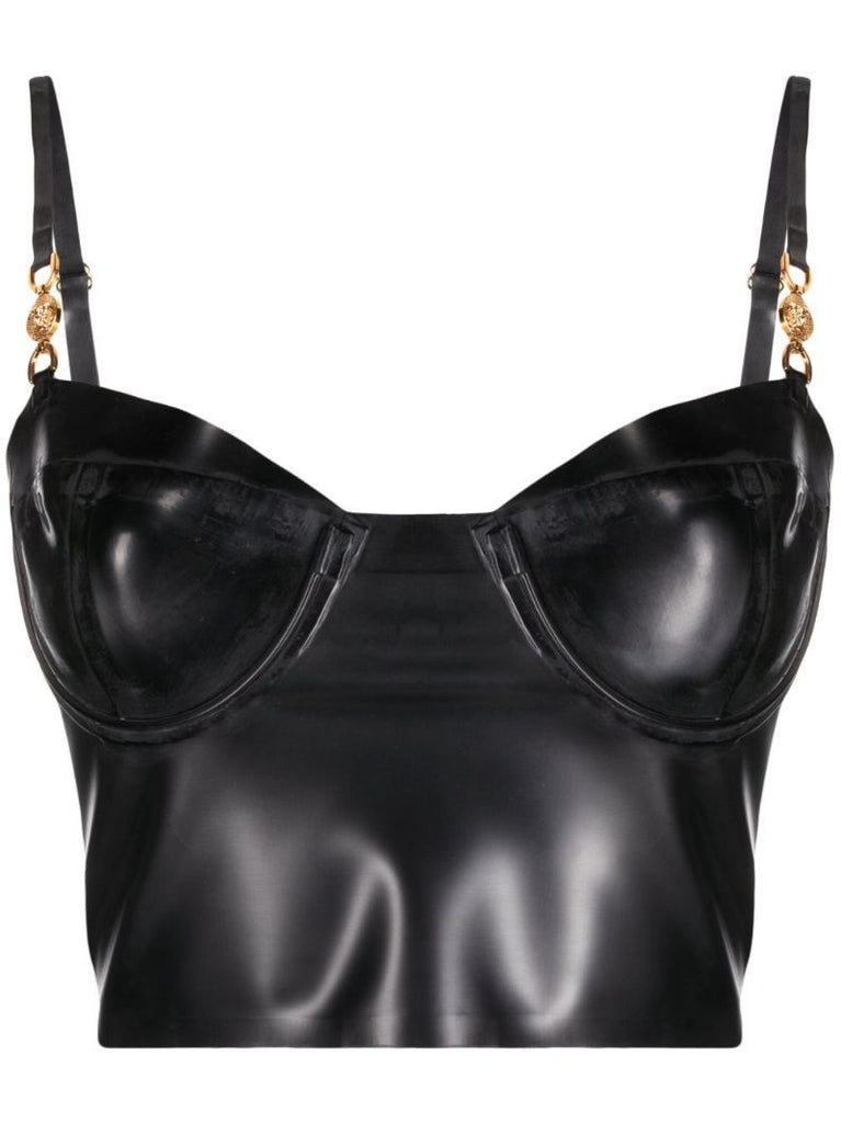 Black Patent Bustier Top