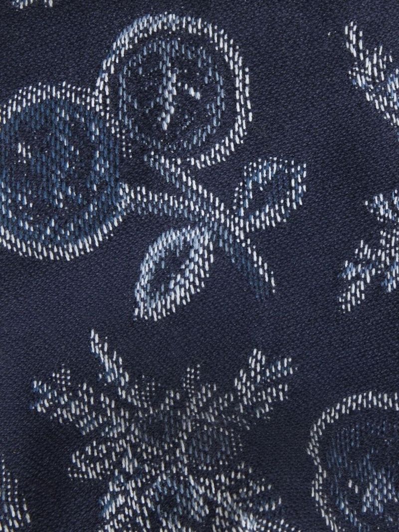 Blue Patterned Jacquard Bralette Top