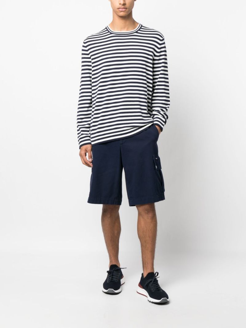 Blue Cotton Cargo Shorts