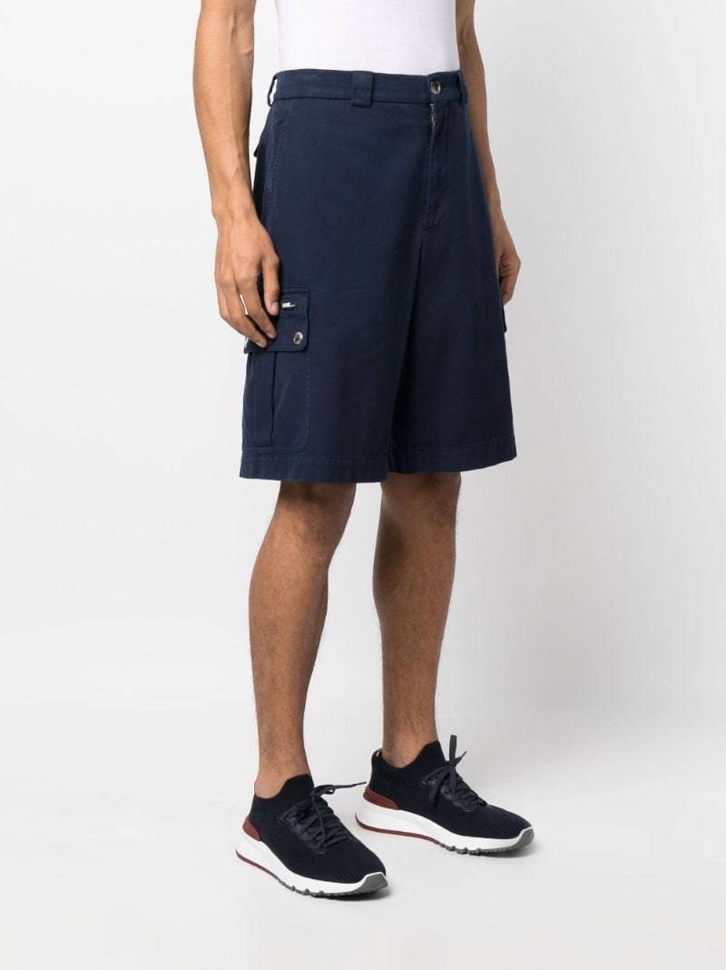 Blue Cotton Cargo Shorts