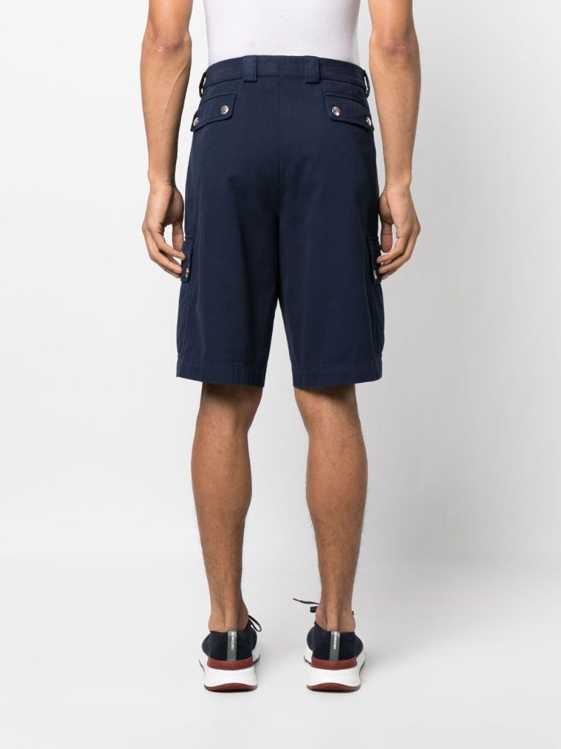 Blue Cotton Cargo Shorts