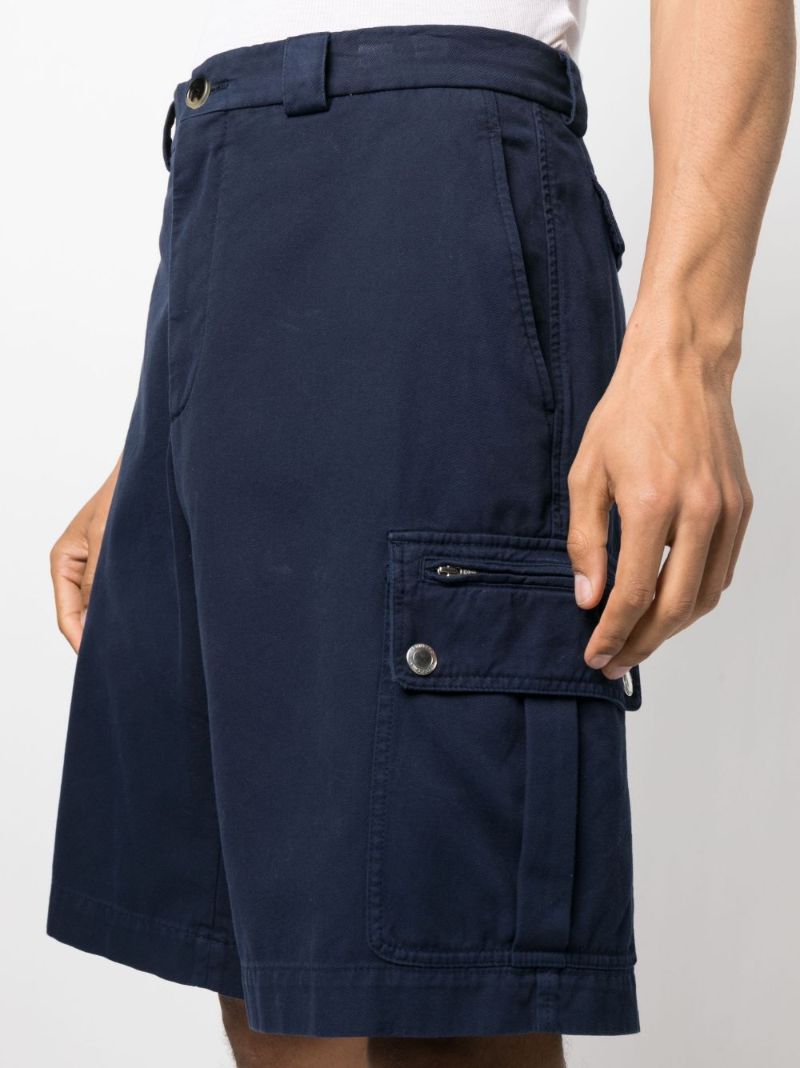 Blue Cotton Cargo Shorts