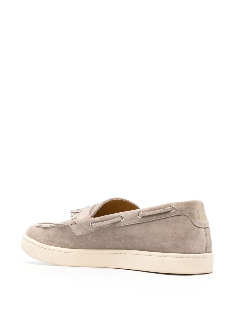 Brown Tassel Detail Suede Loafers