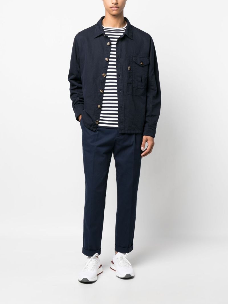 Blue Button-up Shirt Jacket