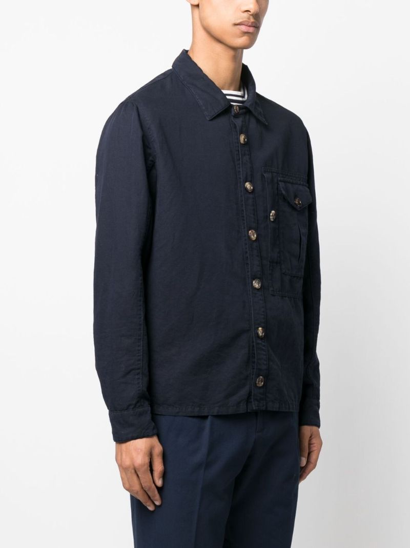 Blue Button-up Shirt Jacket