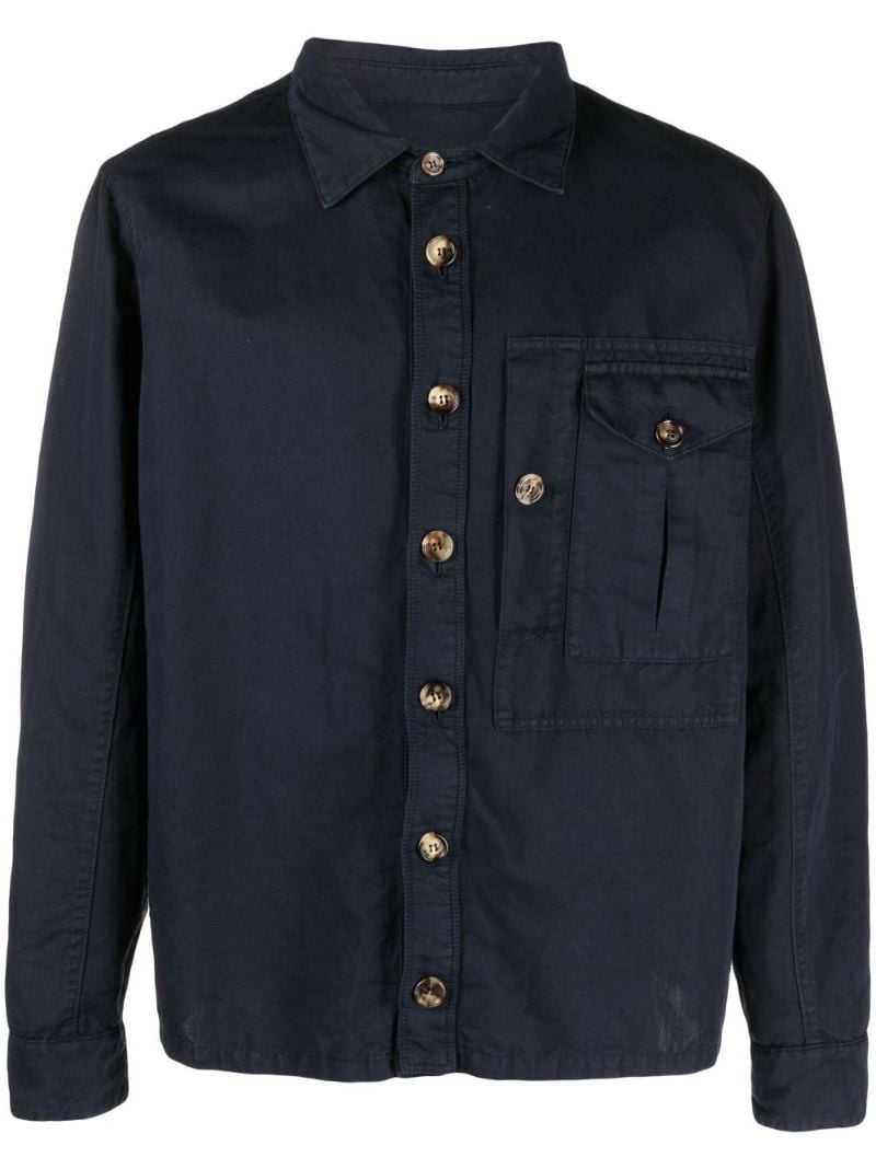 Blue Button-up Shirt Jacket