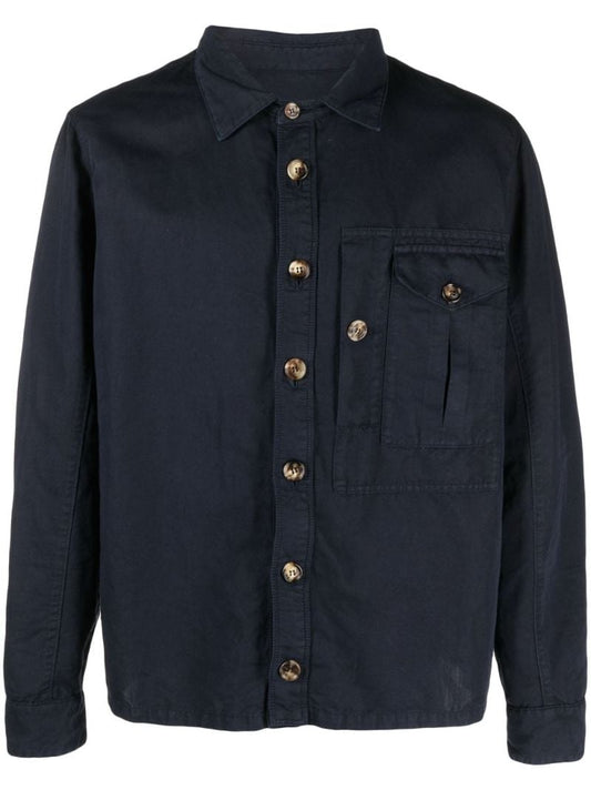 Blue Button-up Shirt Jacket