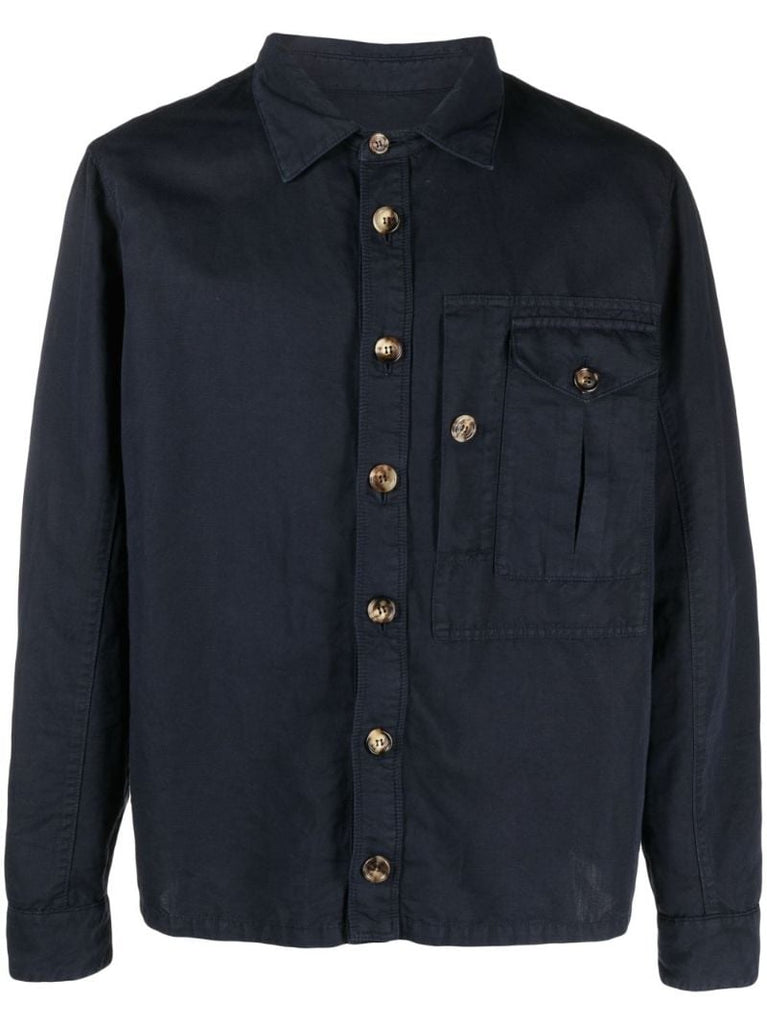 Blue Button-up Shirt Jacket