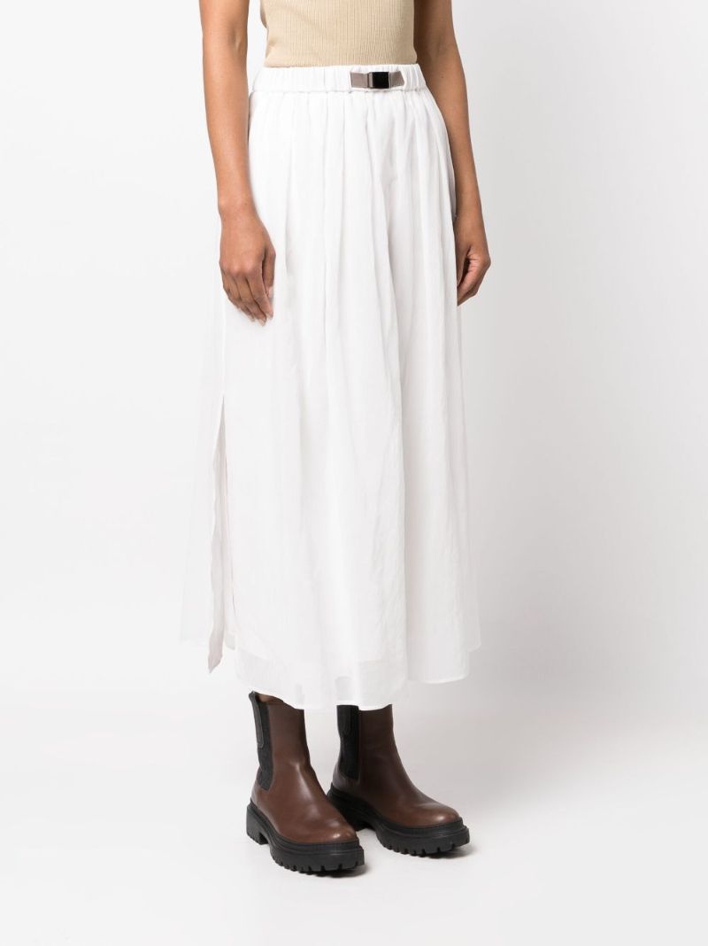 White Cotton Midi Skirt