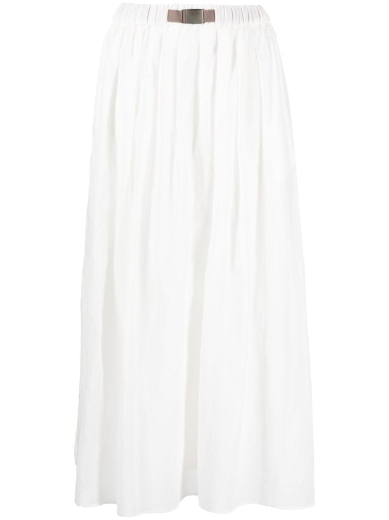 White Cotton Midi Skirt