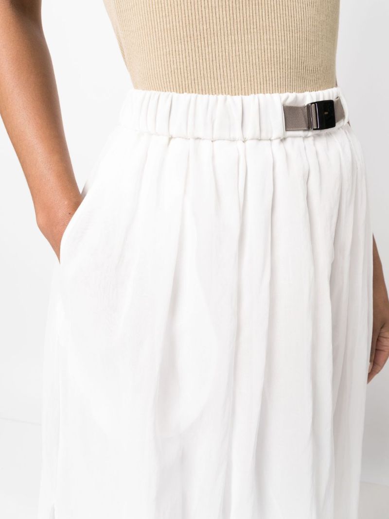 White Cotton Midi Skirt