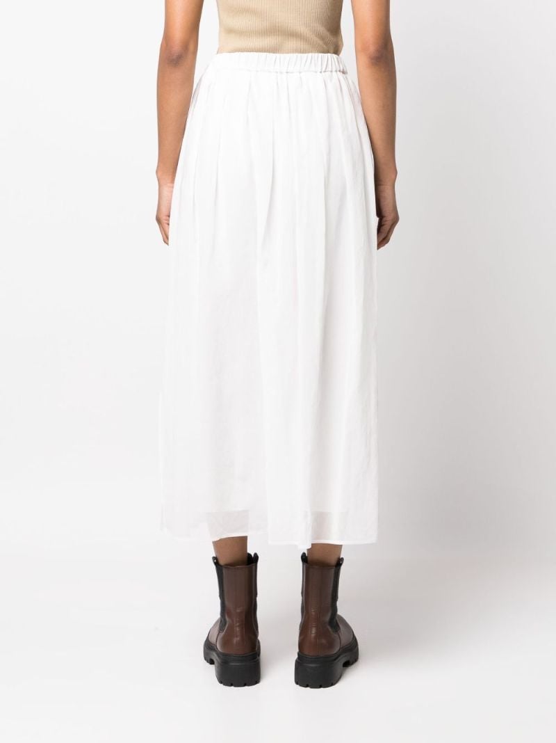 White Cotton Midi Skirt