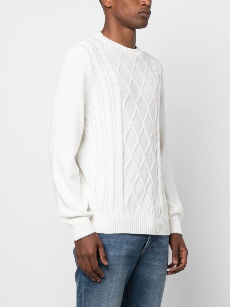 White Cable-knit Sweater