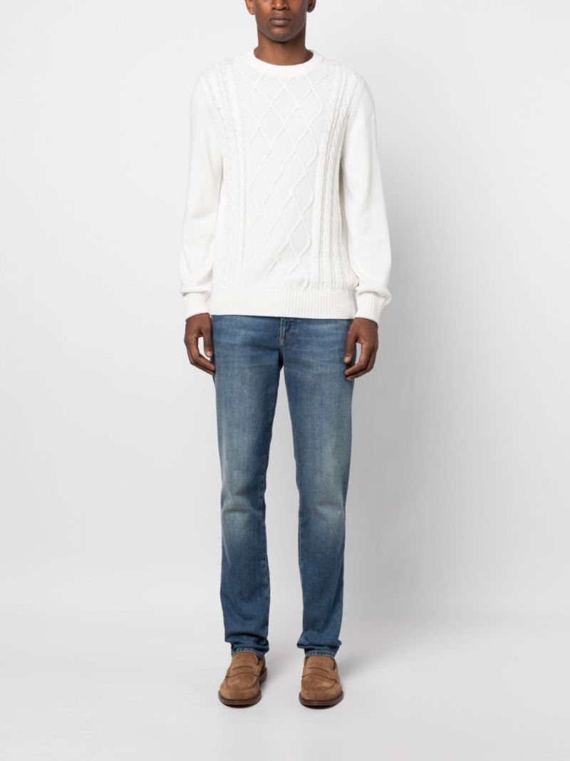 White Cable-knit Sweater