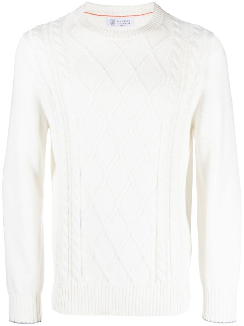 White Cable-knit Sweater
