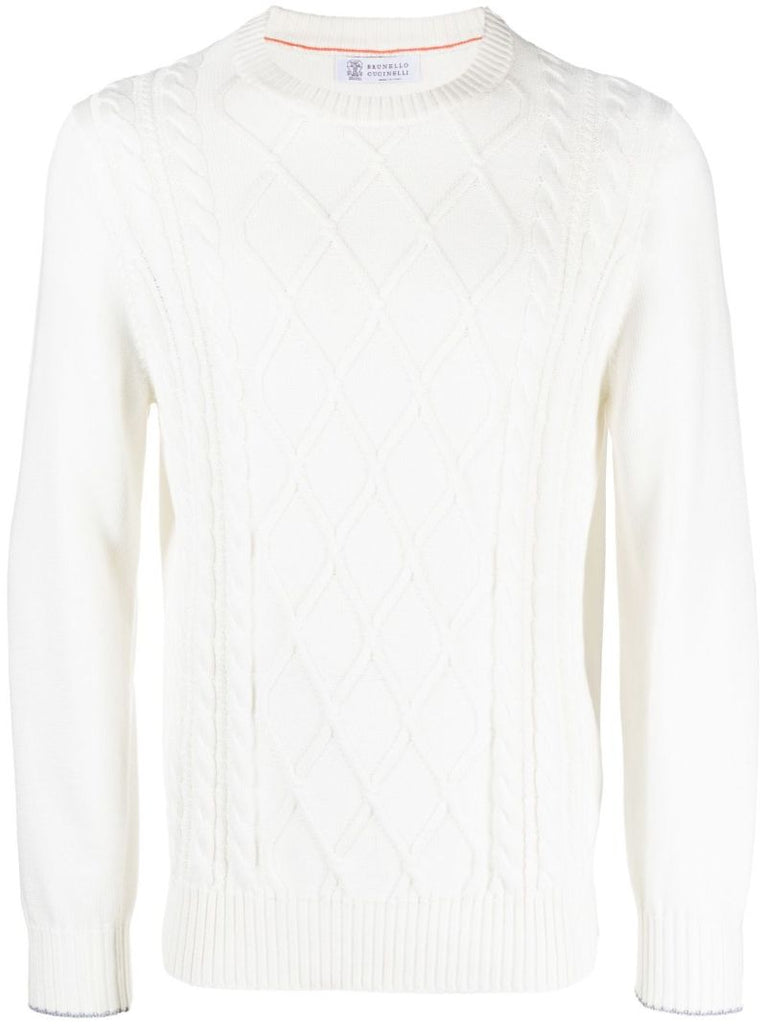 White Cable-knit Sweater