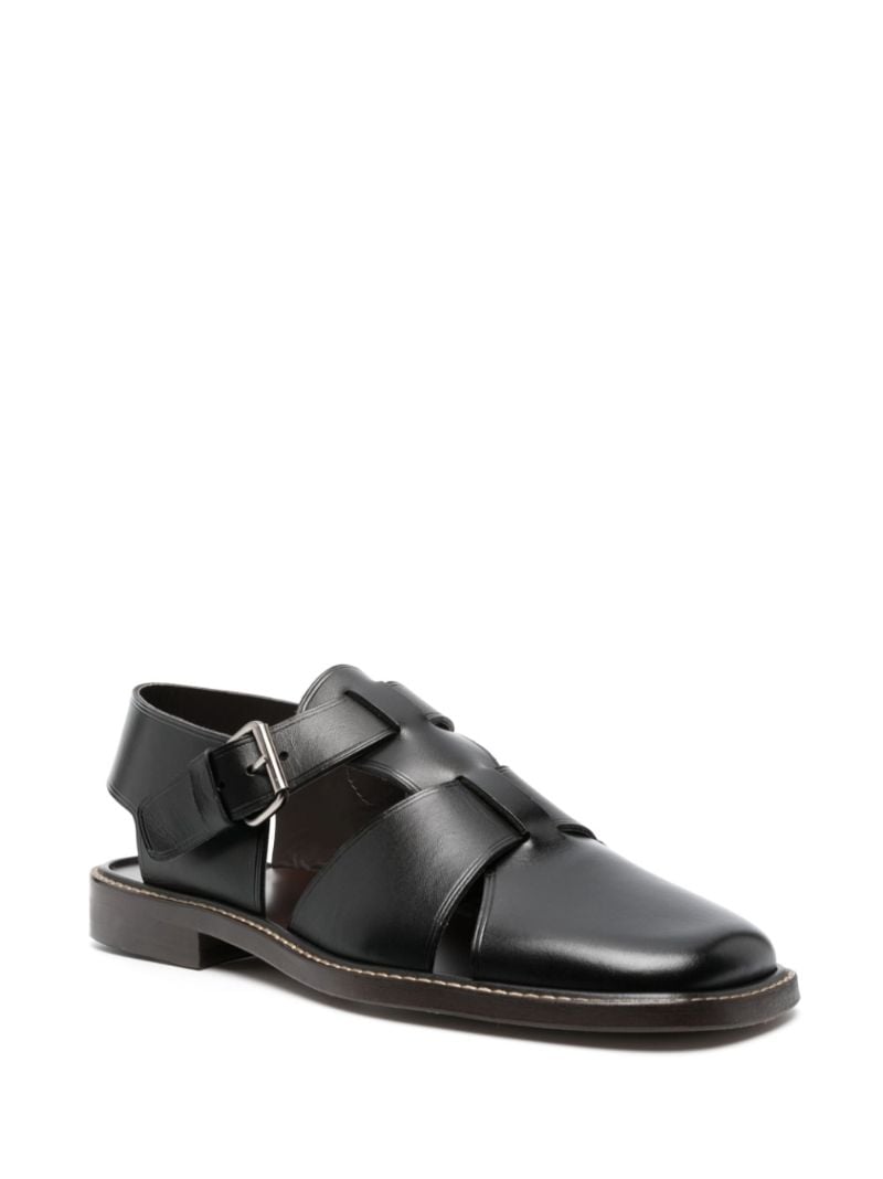 Black Fisherman Leather Sandals