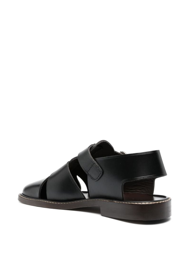 Black Fisherman Leather Sandals