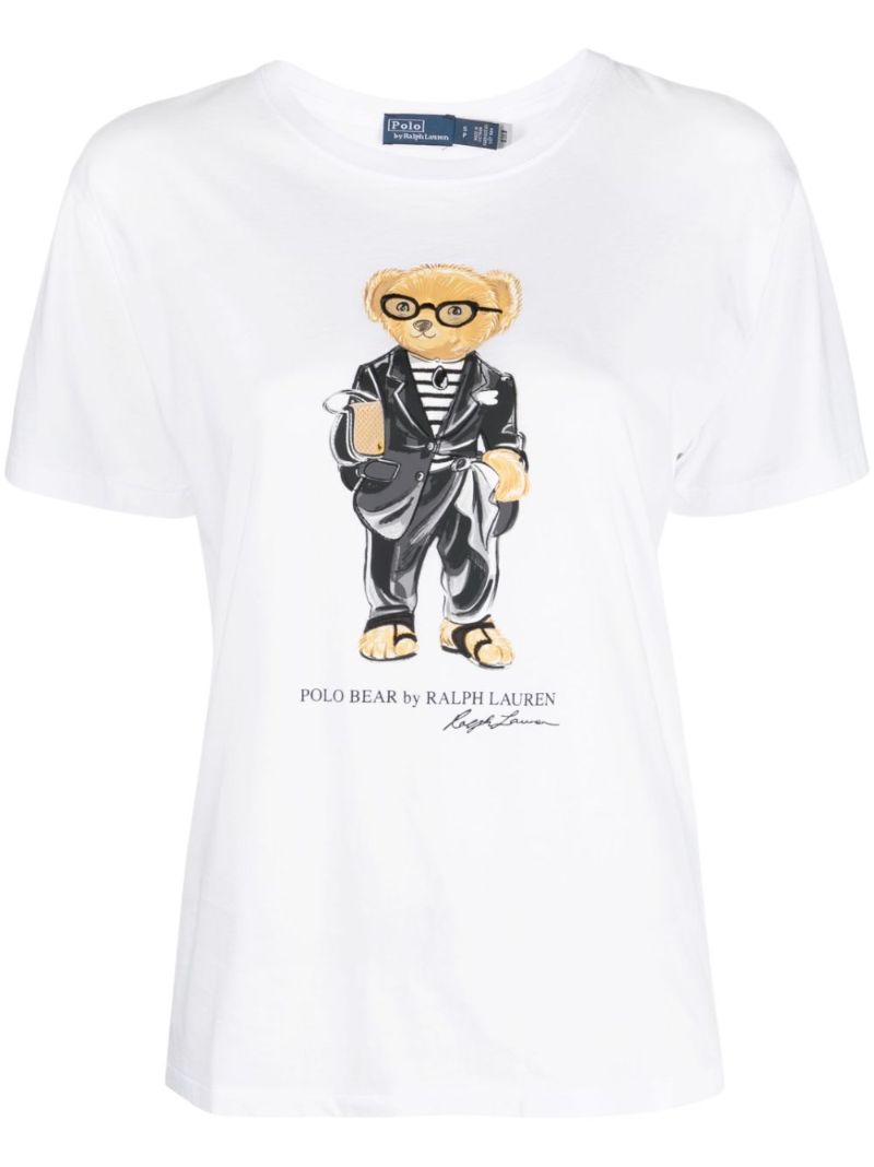 White Polo Bear Printt-shirt