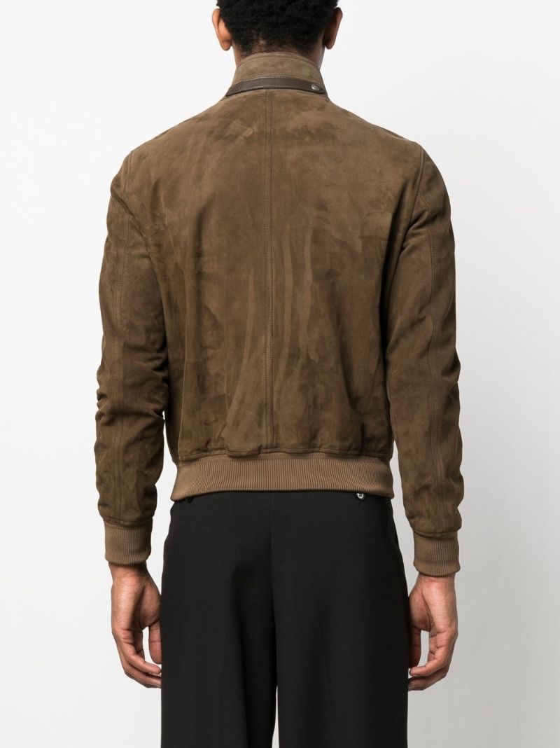 Brown Harrington Suede Biker Jacket